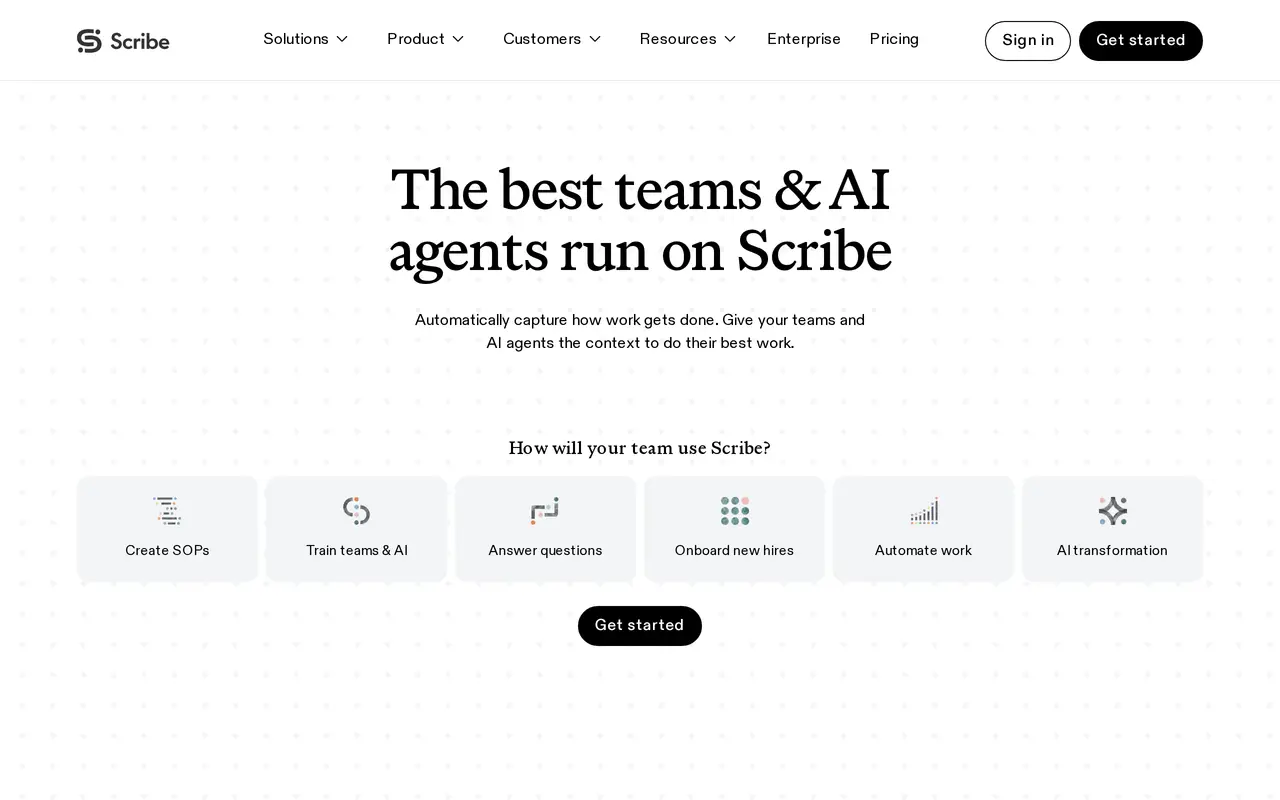 The Scribe homepage
