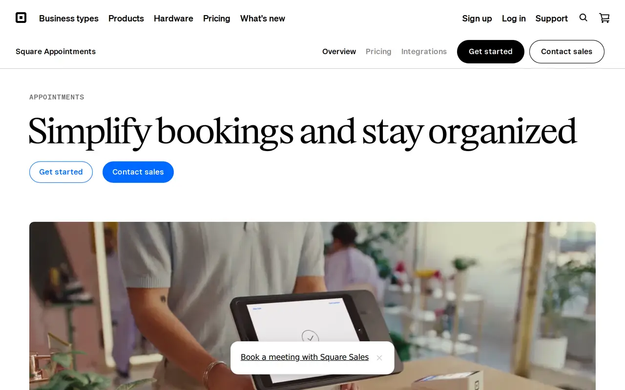 The Square Appointments homepage