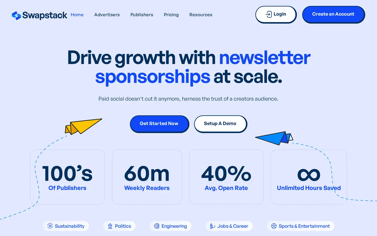 The Swapstack homepage