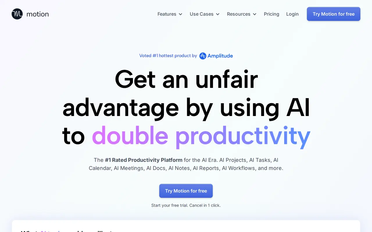The Motion homepage