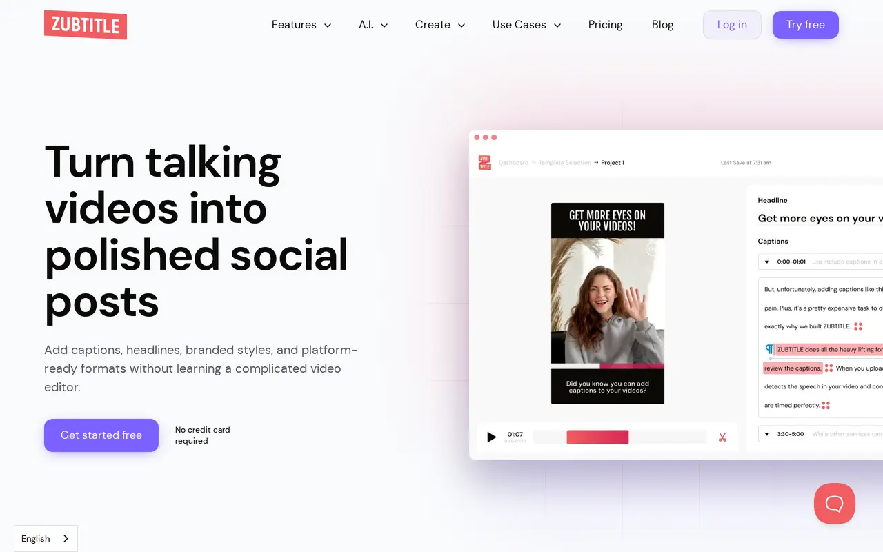 The Zubtitle homepage