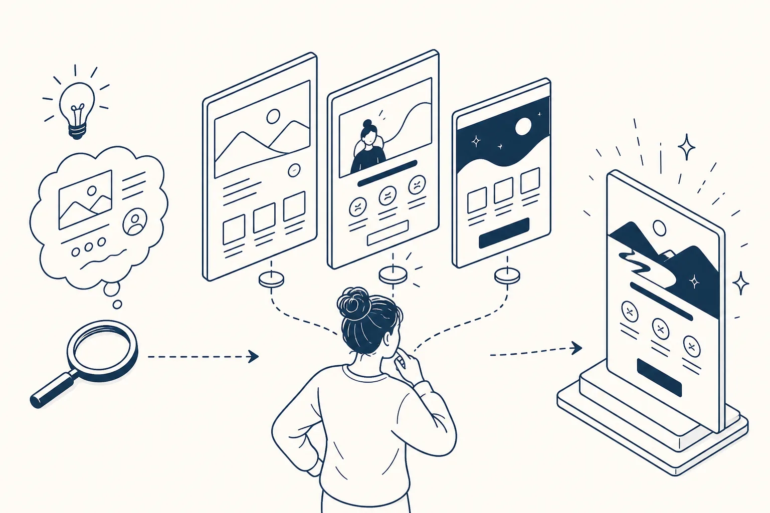 The moment a creator searches for turn idea into landing page with code: a few plausible options in front of them, and one decision to make. What the article tells them: Covers the path from a plain description to a real, exportable landing page for creators who cannot code.