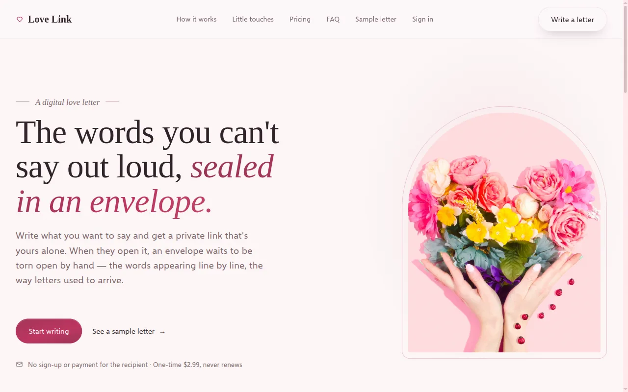 The Love Link home page