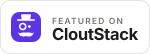 Featured on CloutStack badge, light variant